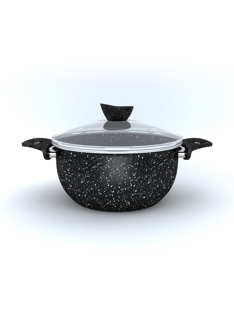 Lapis لابيس طقم اواني طهي جرانيت اسود بغطاء زجاج 11 قطعة  - Image 2