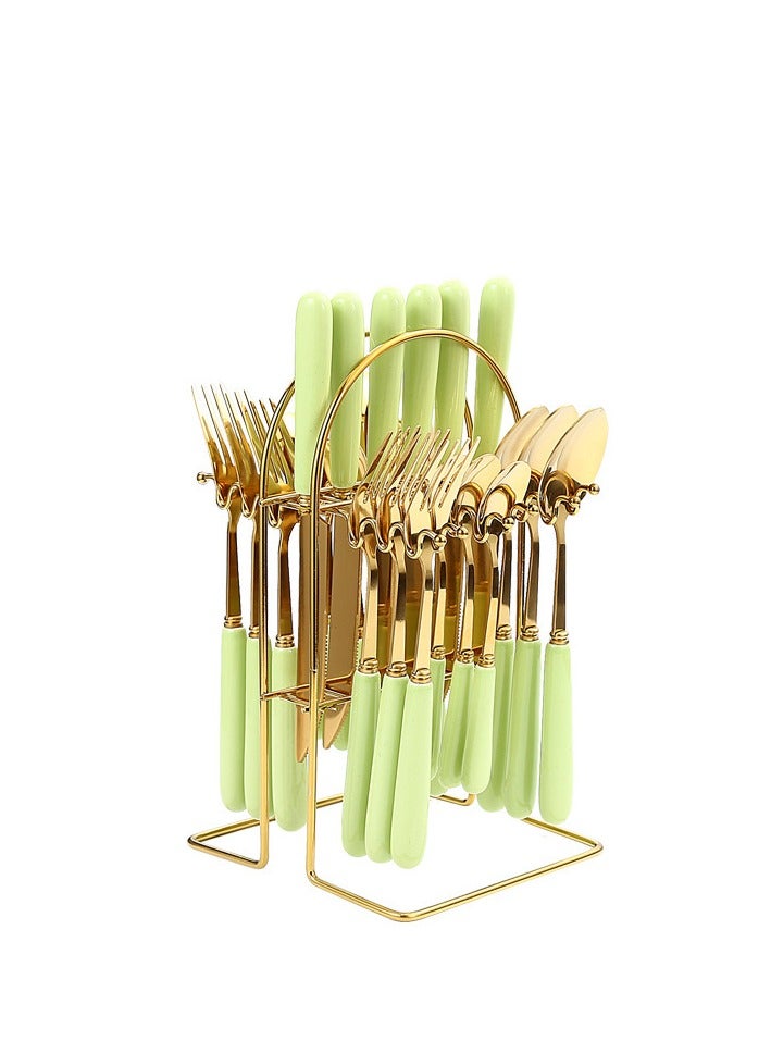 KUYING Stainless Steel Tableware Set Of 24 Pieces Western Knife Fork Spoon Set  - Image 1