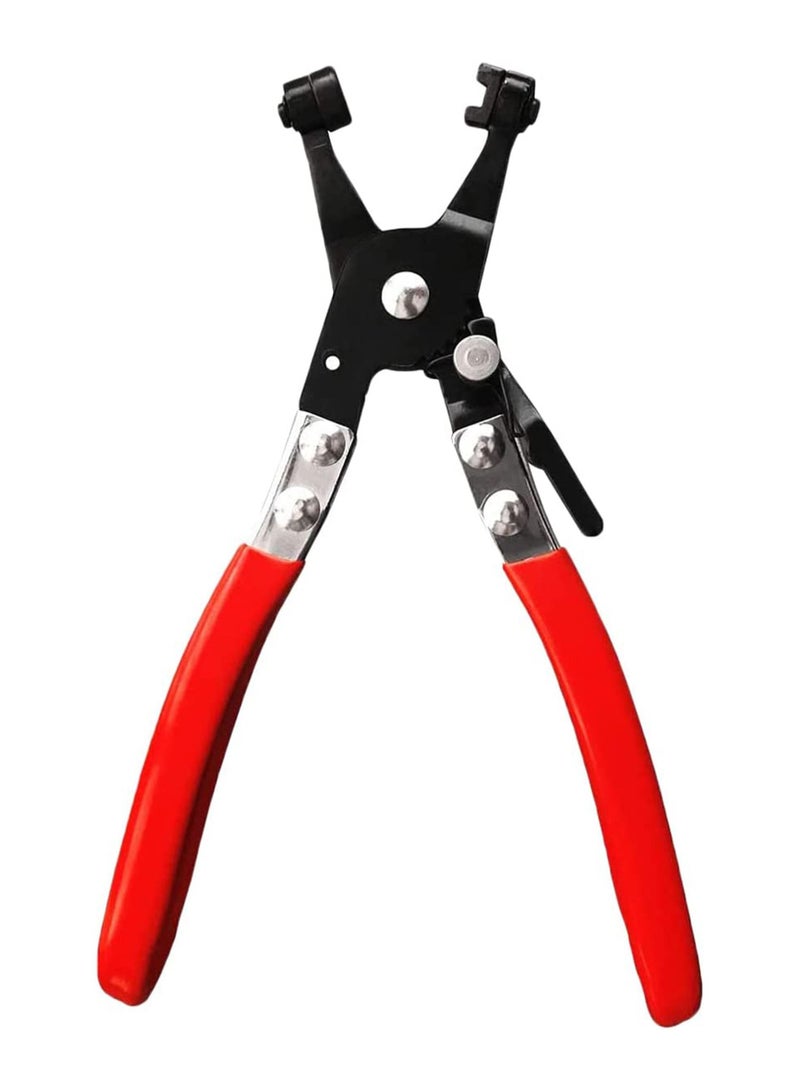 SYOSI Wide & Flat band Hose Clamp Pliers, Coolant Hose Clips, Works on all Flat Band Style Hose Clamps of Removal and Installation,for Car Fuel Oil Water Pipe Repair Tools (Wide & Flat band Pliers) - Image 1