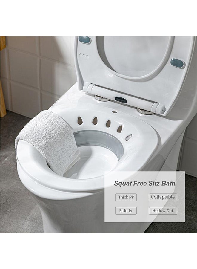 Collapsible Squat Free Toilet Basin White/Pink 39x5x36cm  - Image 2
