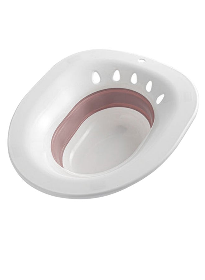 Collapsible Squat Free Toilet Basin White/Pink 39x5x36cm  - Image 1