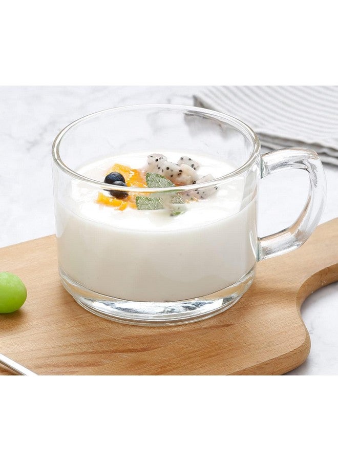 VILON Italian Premium Glass Tea Cup Set | Coffee Mugs with Handle Transparent Drinking Cup for Milk, Cappuccino, Hot Chocolate & Cold Beverages | 210ml | Set of 6 (Plain Teacup 180MLC) - Image 1