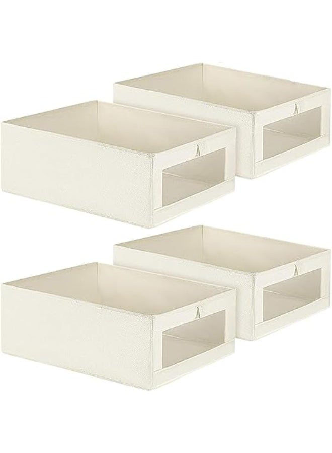 DUNISO 4 Pcs Wardrobe Clothes Organizer,Visible Drawer Organizers and Storage，Foldable Closet Organizer，Moisture and Mold Prevention，Sturdy and Durable，for Organizing Clothing Jeans Toys Book Shelves Closet Wardrobe  - Image 1