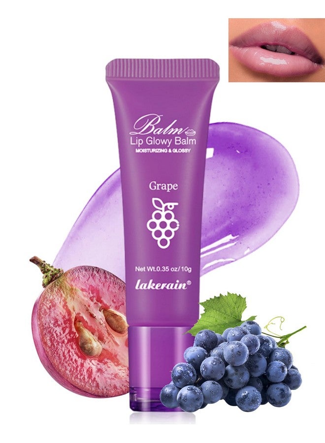 LYSdefeu Lip Glowy Balm,Hydrating Nourishing Repair Sleeping Lip Mask,Shine Glossy Finish Lip Moisturizer,Smooth Cracked Chapped Dry Lip,Lip Care Therapy Treatment,Women's Day Makeup Gift for Women-4#Grape - Image 1