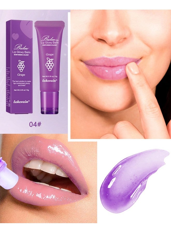 LYSdefeu Lip Glowy Balm,Hydrating Nourishing Repair Sleeping Lip Mask,Shine Glossy Finish Lip Moisturizer,Smooth Cracked Chapped Dry Lip,Lip Care Therapy Treatment,Women's Day Makeup Gift for Women-4#Grape - Image 3