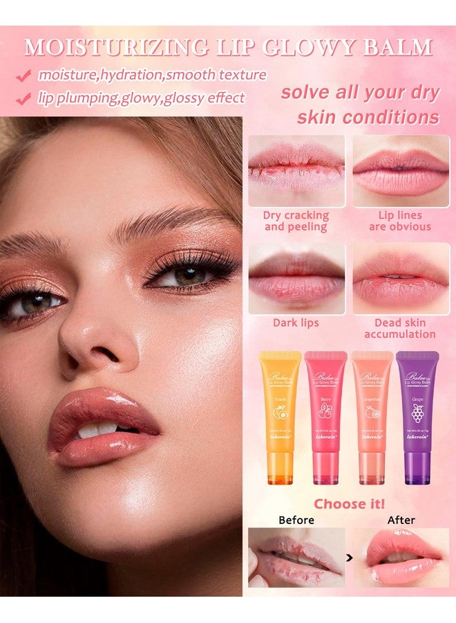 LYSdefeu Lip Glowy Balm,Hydrating Nourishing Repair Sleeping Lip Mask,Shine Glossy Finish Lip Moisturizer,Smooth Cracked Chapped Dry Lip,Lip Care Therapy Treatment,Women's Day Makeup Gift for Women-4#Grape - Image 4
