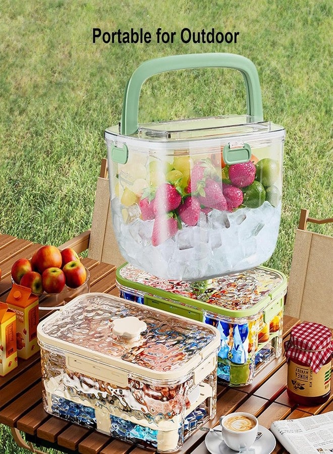 KRLZ Ice Bucket with Lid Portable Ice Cube Bucket with Foldable Handle Transparent Silicone Sealed Ice Bucket for Parties Freezer Camping Cocktail - Image 3