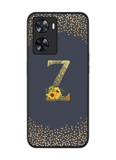 Stylizedd Rugged Black edge case for Oppo A57 4G/Oppo A77 4G/Oppo A77s Slim fit Soft Case Anti Drop TPU Gel Thin Cover - Custom Monogram Initial Letter Floral Pattern - Z (Grey )  - Image 1
