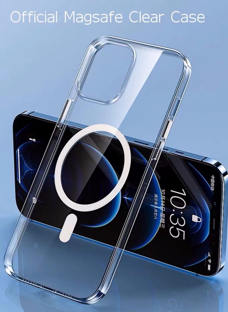 Houmt iPhone 14 Pro Max Case Non-Yellowing Compatible with MagSafe Accessories  Magnetic Cover Slim Thin Clear - Image 2