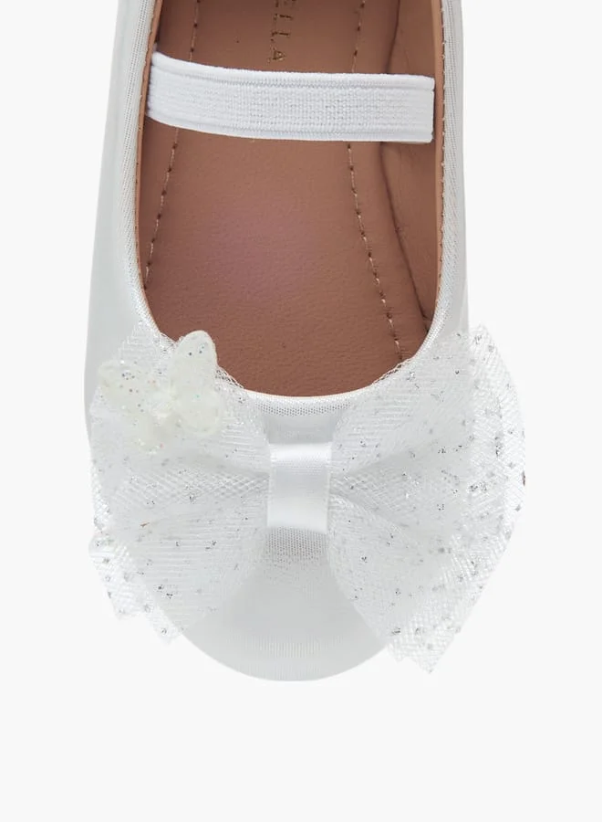 Flora Bella By Shoexpress Girls Bow Detail Ballerinas With Slip On Closure