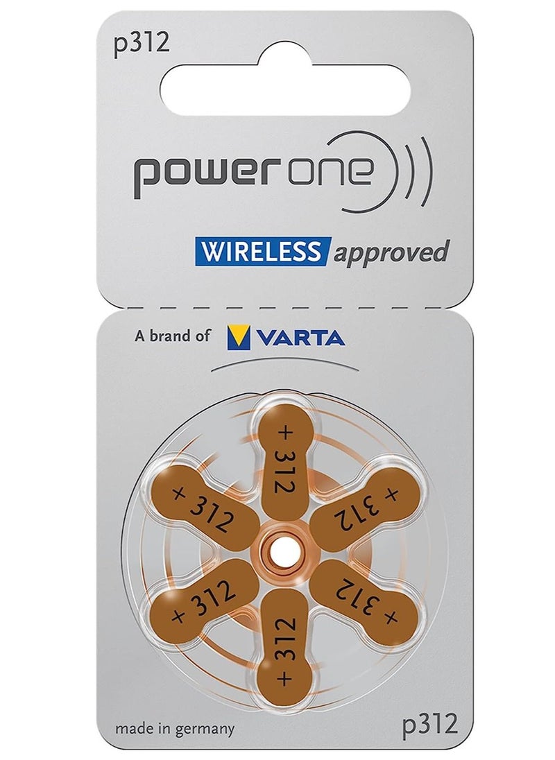 Power One 1.45V Original High Level Hearing Aid Batteries PowerOne P312 Pack Of 60 Pieces (German)  - Image 4