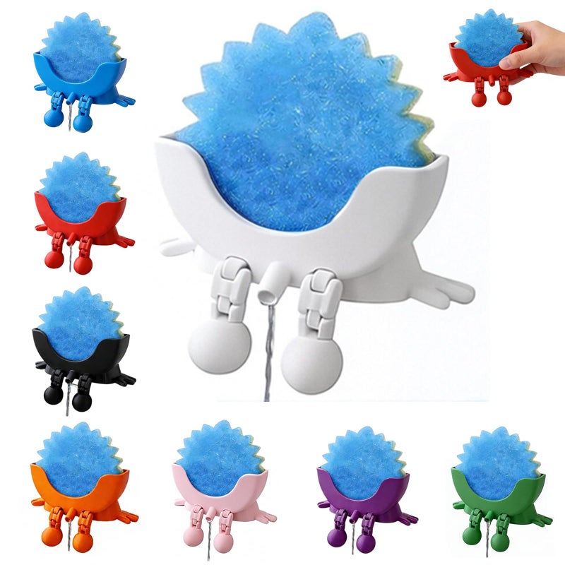 TORVINIS Cute Hanging Sponge Holder with Drainage, Peeing Scrub Sponge Holder, Ponge Holder for Kitchen Sink, Funny Sponge Stand for Kitchen Sink, 3D Printing Countertop Sponge Holders (A) - Image 1