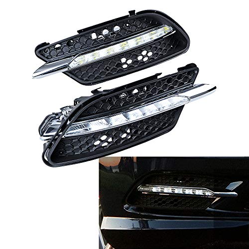 Anzio 6000K Xenon White LED Fog Lamp Daytime Running Light DRL Compatible with Benz W204 AMG Sport 08-11 - Image 2