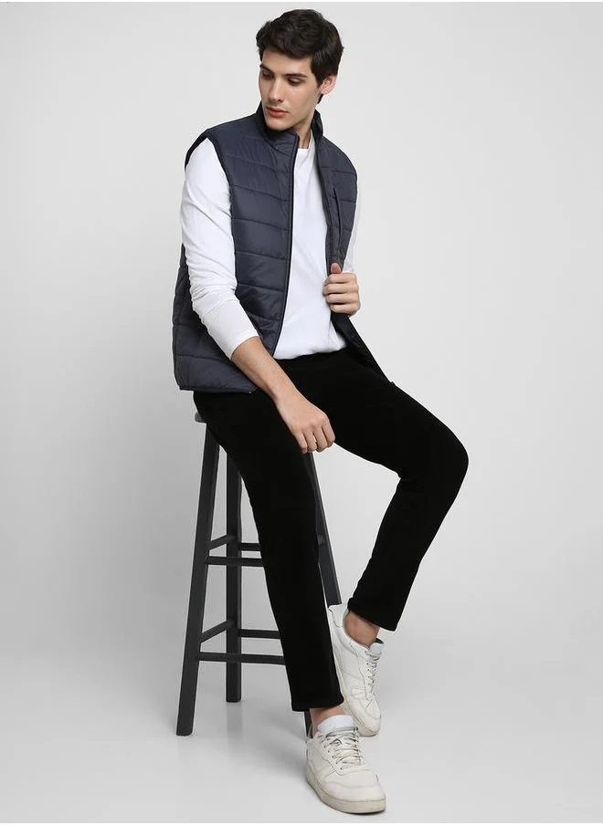 Dennis Lingo Mock Collar Regular Fit Quilted Jacket by Styli
