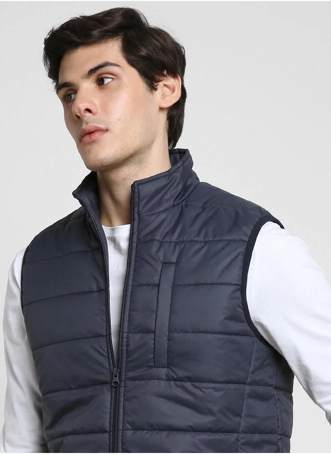 Dennis Lingo Mock Collar Regular Fit Quilted Jacket by Styli