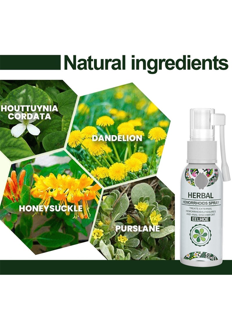 EELHOE Herbal Hemorrhoids Spray - External and Internal Hemorrhoids Discomfort, 100% Natural Herbal Extracts Formula, 30ml  - Image 5