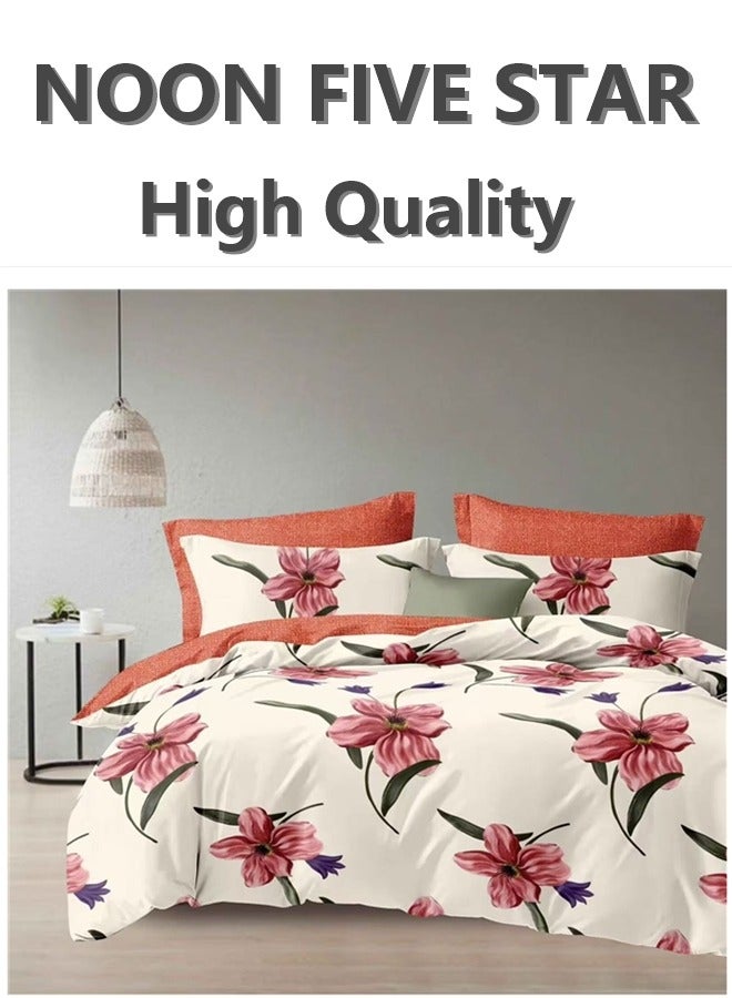 All-in-One King Bed Set 220x240cm: 6PCS Duvet Cover 4Pillow Cover 1 Deep Pocket Fitted Sheet