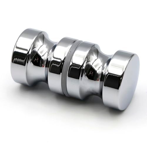 YIDELAIGlass Door Handle 24 inch Aluminum Alloy Single Hole Handle Solid Cylindrical Shower Room Sliding Glass Door Handle Bathroom Shower Room Accessories 1 silver2 - Image 1