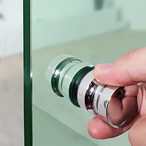 YIDELAIGlass Door Handle 24 inch Aluminum Alloy Single Hole Handle Solid Cylindrical Shower Room Sliding Glass Door Handle Bathroom Shower Room Accessories 1 silver2 - Image 3