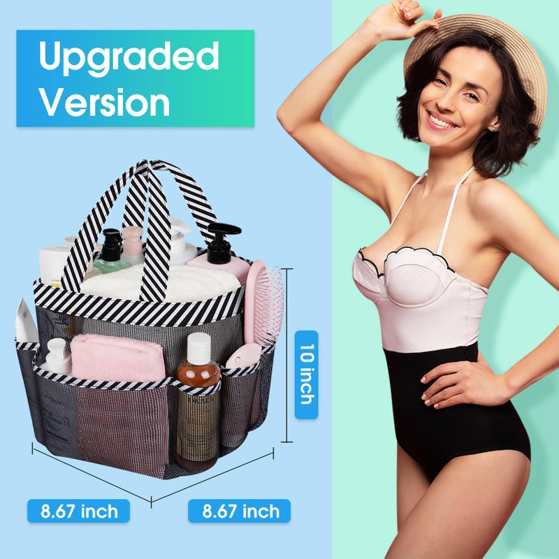 Attmu 2 Pack Mesh Shower Caddy Portable for College Dorm Room Essentials with 8 Pockets, Hanging Shower Caddy Dorm Basket, Quick Dry Shower Bag for Bathroom - Image 5