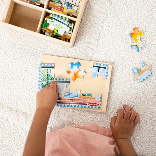Melissa & Doug ألغاز خشبية من ميليسا ودوج في صندوق 2-باك للأطفال في مرحلة ما قبل المدرسة – الحيوانات الأليفة، المركبات - Image 3