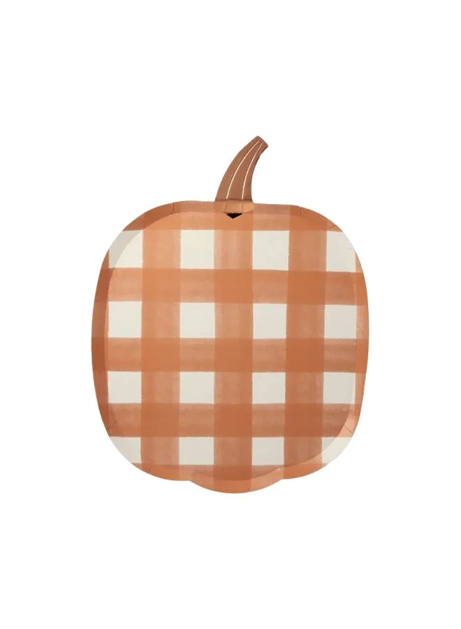 Meri Meri Gingham Pumpkin Plates
