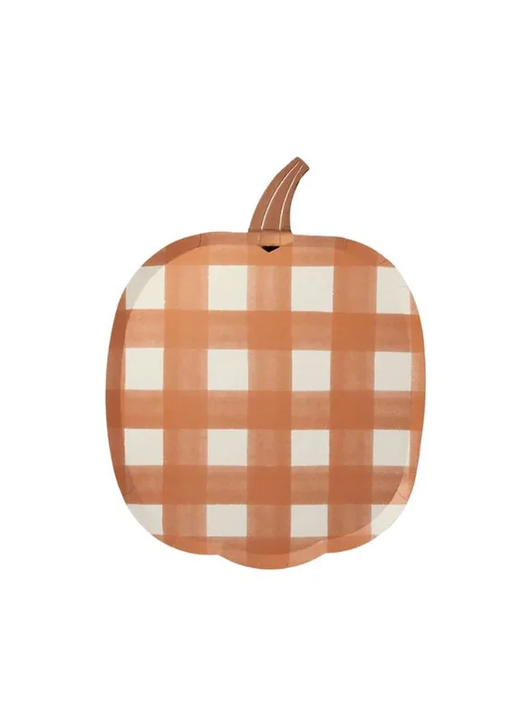 Meri Meri Gingham Pumpkin Plates