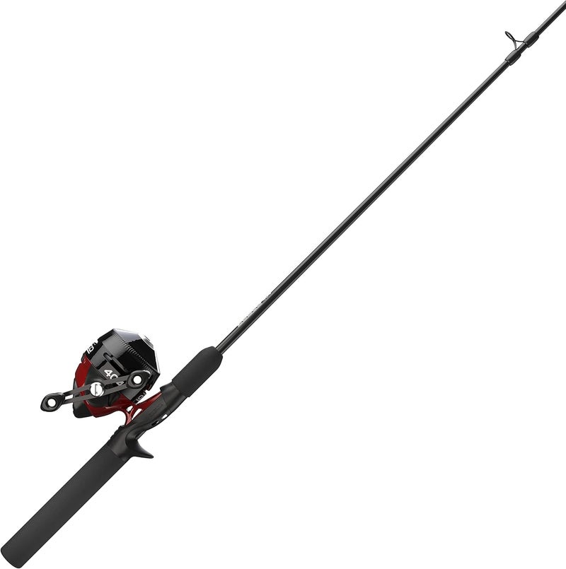 Zebco 404 Spincast Reel and Fishing Rod Combo, 6-Foot 2-Piece Fishing Pole, Size 40 Reel, Right-Hand Retrieve, Pre-Spooled with 15-Pound Line, Black/Red - Image 1