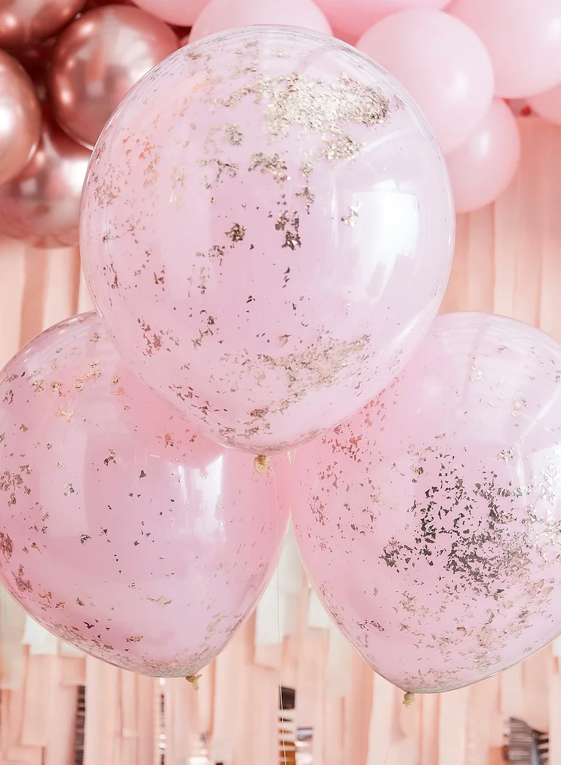 Ginger Ray Double Stuffed Pink & Rose Gold Balloons