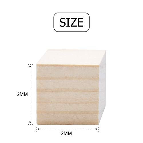Aylifu Wood Cubes,50pcs Square Blocks Unfinished Cubic Wooden for Math Counting Craft Childlike Game,2cmx2cmx2cm - Image 4