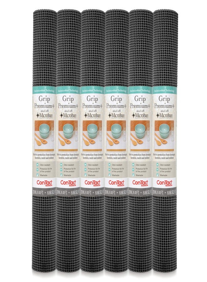 Con-Tact Brand Grip Premium with Microban Non-Adhesive Contact Shelf and Drawer Liner, 20" x 4', Graphite, 6 Rolls - Image 1
