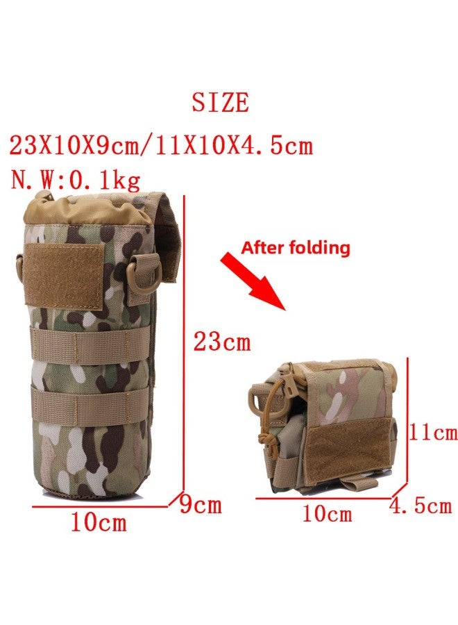 Generic Nylon 1000D Tactical Folding Kettle Bag Molle Kettle Bag Water Cup Set Mountaineering Accessories Bag Accessories Bag-Color:Green Shoulder Strap-Capacity:Below 20l  - Image 3