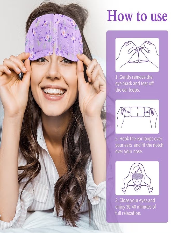 Sefudun Steam Warm Eye Mask for Dark Circles and Pressure Relief 12Pcs Lavender - Image 5