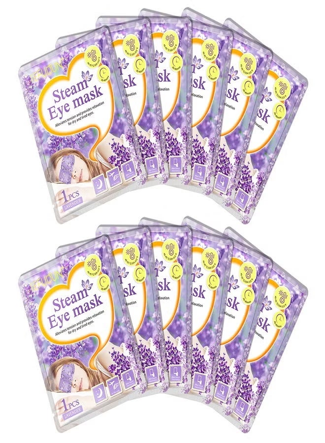 Sefudun Steam Warm Eye Mask for Dark Circles and Pressure Relief 12Pcs Lavender - Image 2