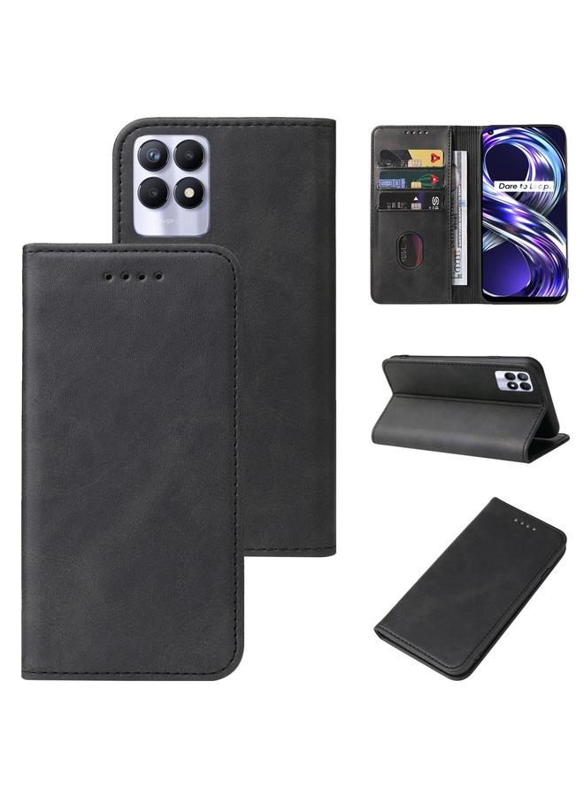 اس-توب جراب هاتف Realme 8i بإغلاق مغناطيسي من الجلد - Image 1