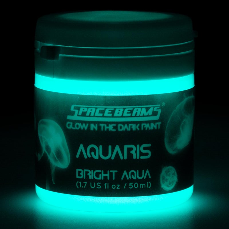 SpaceBeams Aquaris Glow in the Dark Paint (1.7 Fl Oz) Bright Aqua Glow (Light Blue/Turquoise), Non-Toxic, Water Based - Image 2
