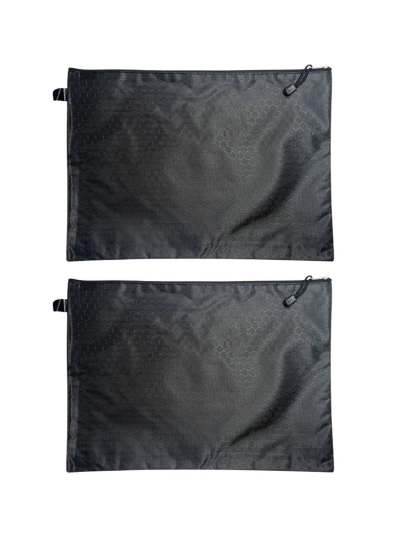 A4 Zipper Bag Waterproof Zipper Pouch, Mesh Zipper Pouch Bags, Zipper File Bags for Office Supplie Travel Storage 2-Pieces - Image 1