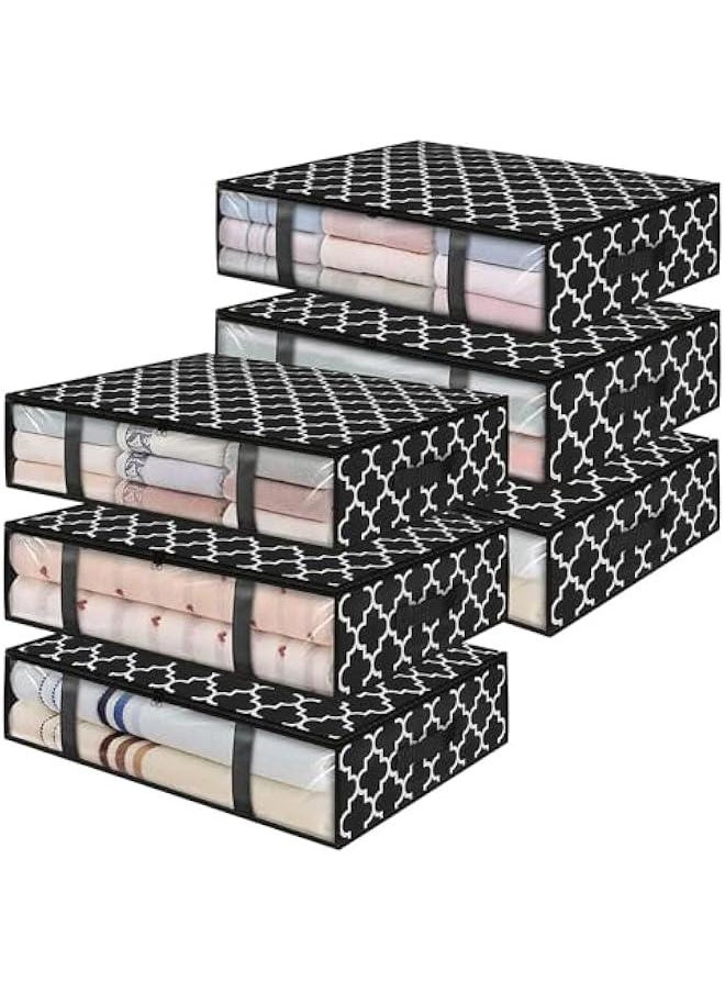 HOOKOR 6 Pack Storage Bags, Clothes Storage, Under bed Storage Containers With Durable Handles, Large Capacity Storage Bins, Foldable Storage Organizers For Clothes, Bedding and Toys (32-04-6p)  - Image 1