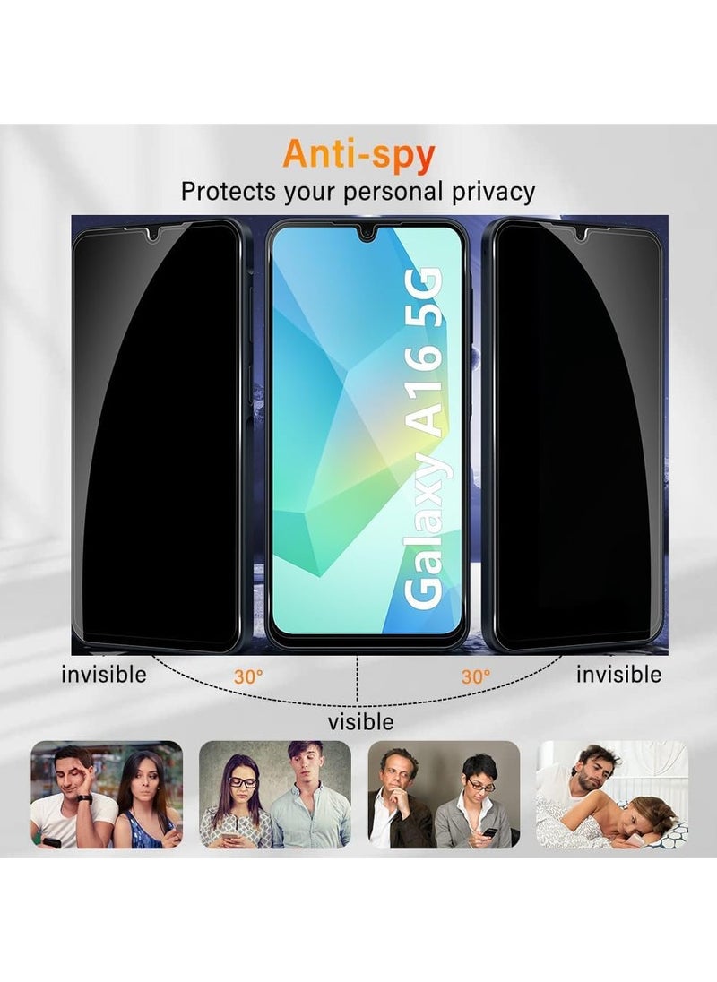 Privacy Screen Protector for Samsung Galaxy A16, Tempered Glass, Bubble Free, Case Friendly, Easy Installation Compatible with Samsung Galaxy A16