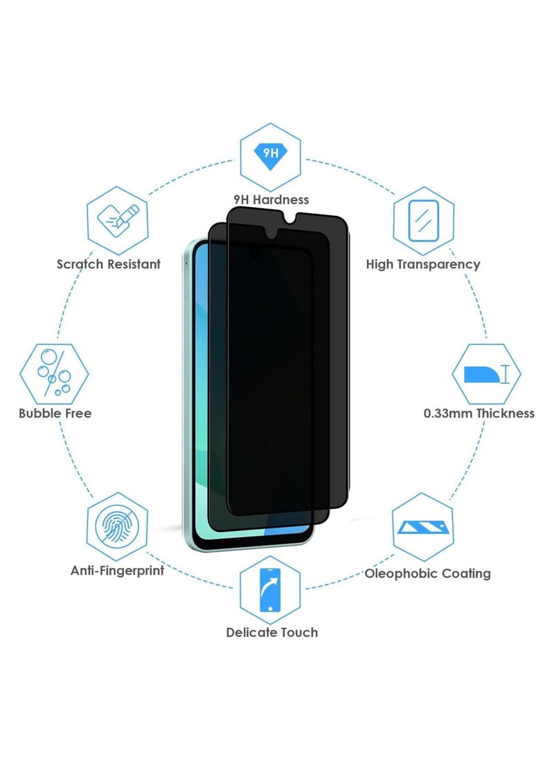 Privacy Screen Protector for Samsung Galaxy A16, Tempered Glass, Bubble Free, Case Friendly, Easy Installation Compatible with Samsung Galaxy A16