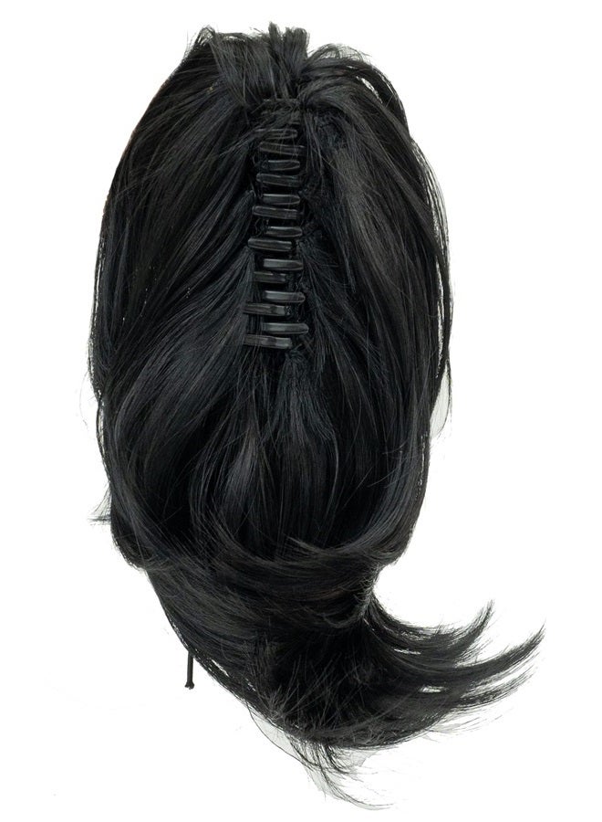 IMISSU Cute Short Claw Ponytail Grab Hairpieces Thick Clip In Hair Extensions Little Pony Tail Hair Pieces (Jet Black) - Image 4