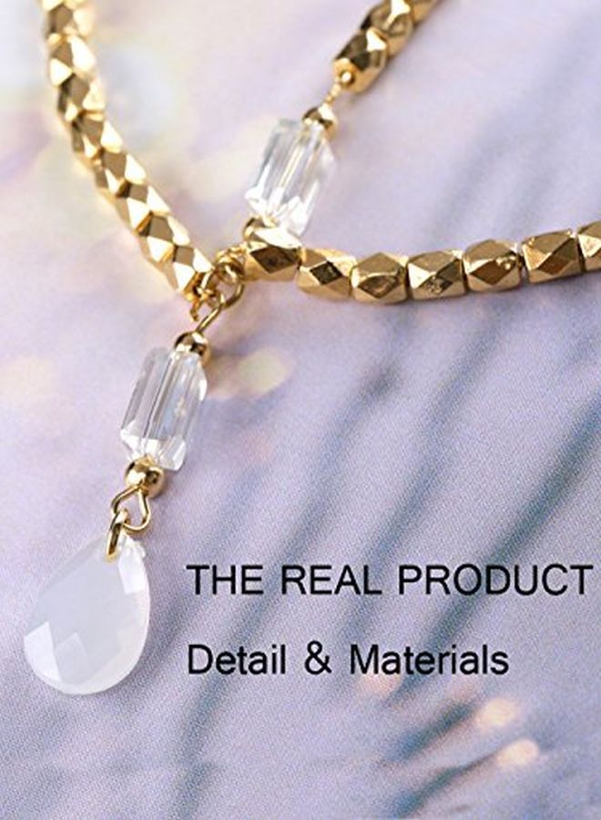 Jovono Boho Head Chain Gold Water Drop Pendant Headpiece For Women And Girls - Image 4