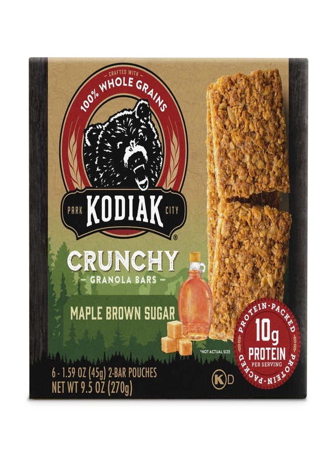 kodiak_cakes Kodiak Crunchy Granola Snack Bars, Maple Brown Sugar, High Protein, 100% Whole Grains, 1 box with 6 pouches (12 bars) - Image 1