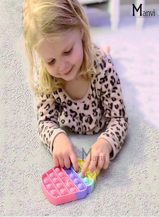 MANVI لعبة مانفي لتخفيف التوتر للأطفال، لعبة فرقعة صغيرة للأطفال، لتخفيف التوتر للبالغين، لعبة فرقعة بأشكال مختلفة للأطفال - متعددة الألوان (أندرويد، مربع، هزاز) - Image 4