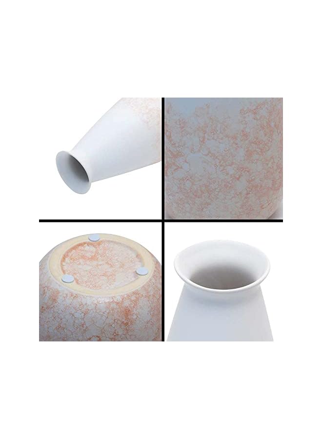 The Bros White & Pink Ceramic Vase Modern Elegant Style Porcelain Flowers Vase Decoration Living arrangements Home Farmhouse bookshelf, Centre Table Decor Stylish Entryway - Image 5