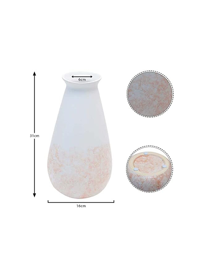 The Bros White & Pink Ceramic Vase Modern Elegant Style Porcelain Flowers Vase Decoration Living arrangements Home Farmhouse bookshelf, Centre Table Decor Stylish Entryway - Image 2