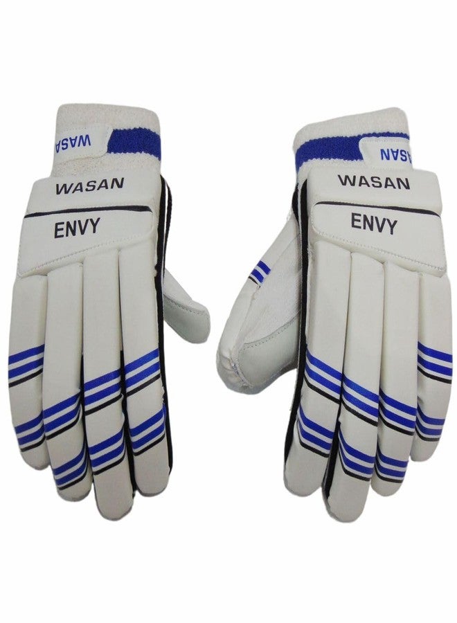 Wasan Envy Cricket Batting Gloves for Kids (Left Hand) Sz. Boy | White | Comfortable & Durable Protective Gloves for Boys & Girls (Age 8-12 Years) - Image 1
