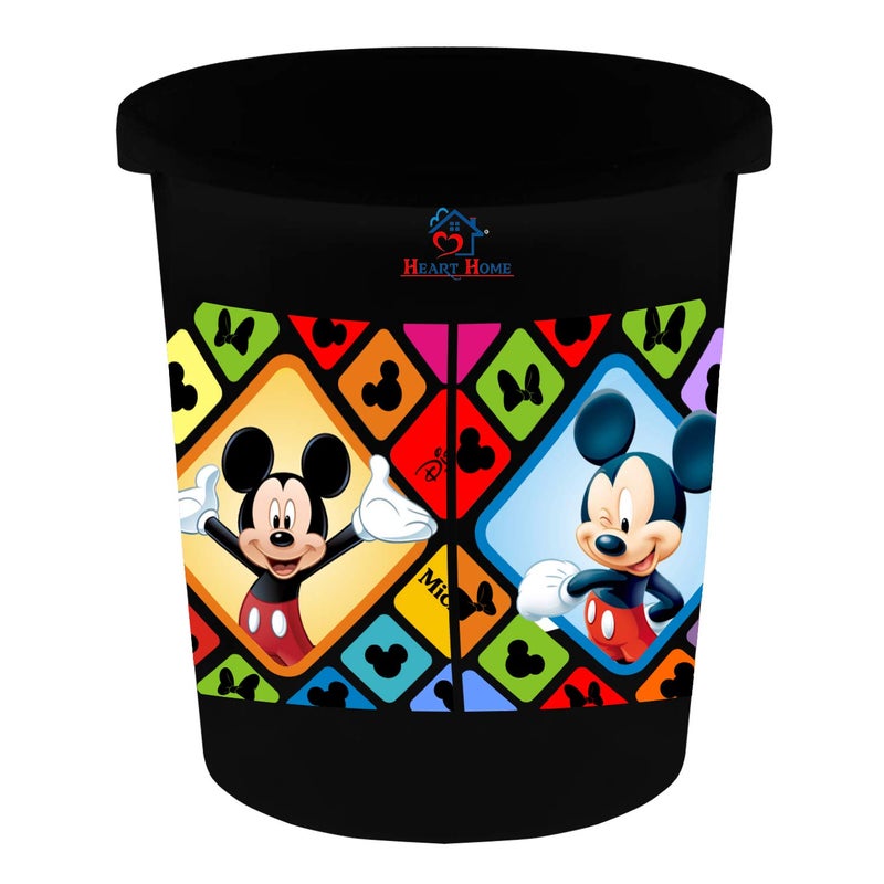 Kuber Industries Heart Home Disney Mickey Minnie Print Plastic Garbage Waste DustbinRecycling Bin for Home Office Factory 5 Liters Black HS_35_HEARTHS17773 - Image 4