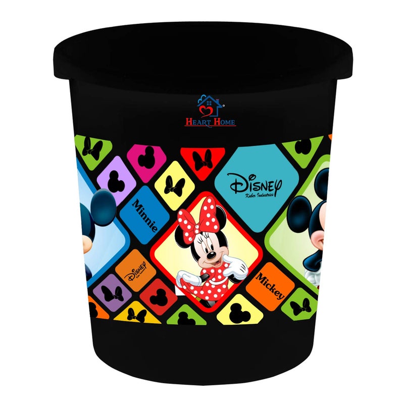 Kuber Industries Heart Home Disney Mickey Minnie Print Plastic Garbage Waste DustbinRecycling Bin for Home Office Factory 5 Liters Black HS_35_HEARTHS17773 - Image 5