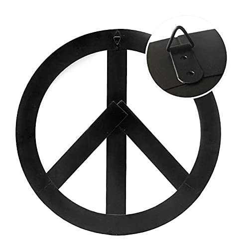 E-view Metal Peace Sign Red Hanging Ornament Rustic Wall Art Hippie Plaque Antique Decorative Signs Home Decor Indoor Outdoor Wall Decoration (12") - Image 5